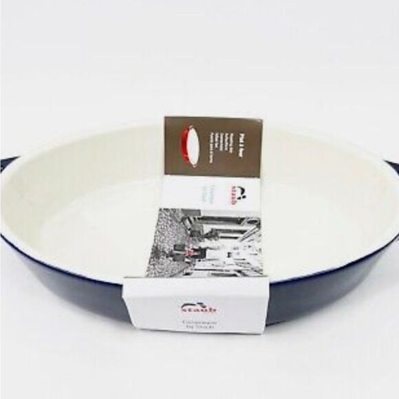 Staub Ceramic Oval 4L Baking Dish- Dark Blue - Picture 2 of 12